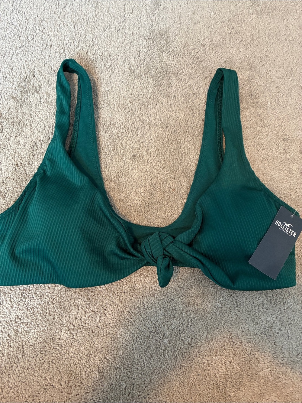 Hollister Ribbed Tie-Front Bikini Top